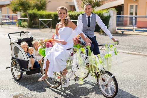 Vlo remorque tricycle mariage le Porge